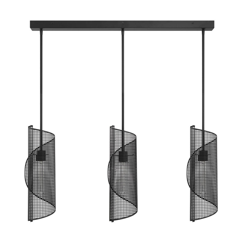 Three Light Linear Chandelier<br /><span style="color:#4AB0CE;">Entrega: 4-10 dias en USA</span><br /><span style="color:#4AB0CE;font-size:60%;">PREGUNTE POR ENTREGA EN PANAMA</span><br />Collection: Hillbourne<br />Finish: Matte Black