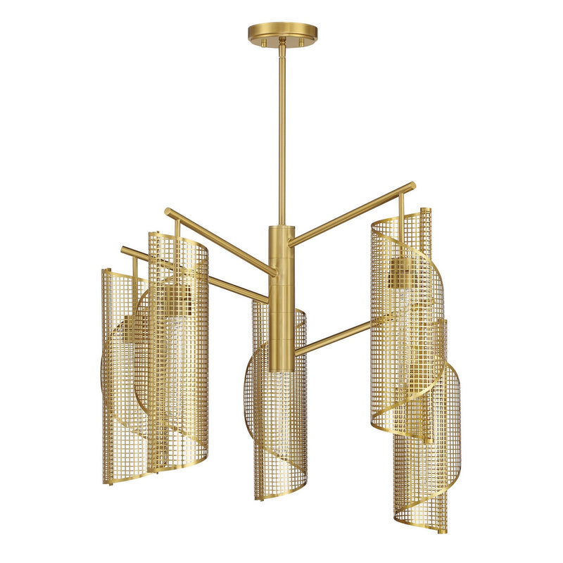 Five Light Chandelier<br /><span style="color:#4AB0CE;">Entrega: 4-10 dias en USA</span><br /><span style="color:#4AB0CE;font-size:60%;">PREGUNTE POR ENTREGA EN PANAMA</span><br />Collection: Hillbourne<br />Finish: Warm Brass