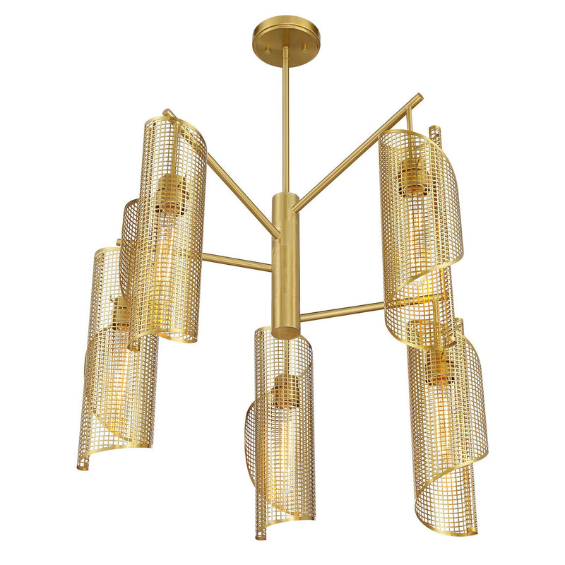 Five Light Chandelier<br /><span style="color:#4AB0CE;">Entrega: 4-10 dias en USA</span><br /><span style="color:#4AB0CE;font-size:60%;">PREGUNTE POR ENTREGA EN PANAMA</span><br />Collection: Hillbourne<br />Finish: Warm Brass