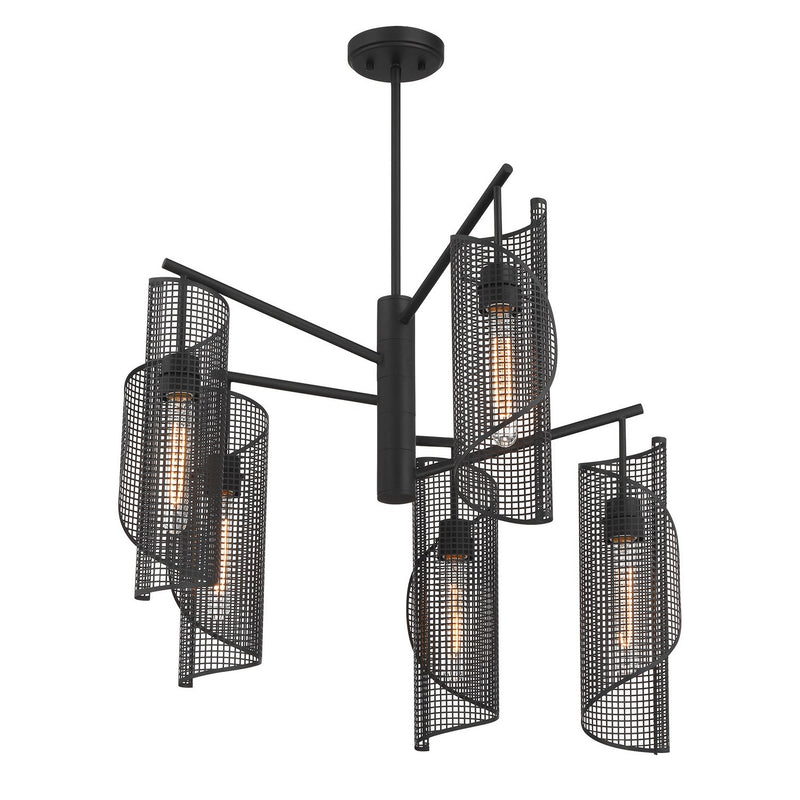 Five Light Chandelier<br /><span style="color:#4AB0CE;">Entrega: 4-10 dias en USA</span><br /><span style="color:#4AB0CE;font-size:60%;">PREGUNTE POR ENTREGA EN PANAMA</span><br />Collection: Hillbourne<br />Finish: Matte Black