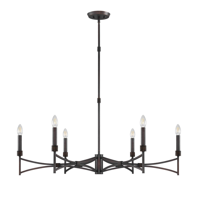Six Light Chandelier<br /><span style="color:#4AB0CE;">Entrega: 4-10 dias en USA</span><br /><span style="color:#4AB0CE;font-size:60%;">PREGUNTE POR ENTREGA EN PANAMA</span><br />Collection: Gardner<br />Finish: Champagne Mist
