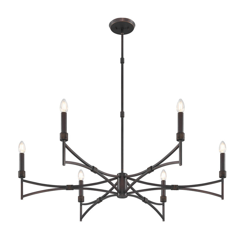 Six Light Chandelier<br /><span style="color:#4AB0CE;">Entrega: 4-10 dias en USA</span><br /><span style="color:#4AB0CE;font-size:60%;">PREGUNTE POR ENTREGA EN PANAMA</span><br />Collection: Gardner<br />Finish: Champagne Mist