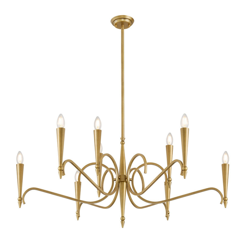 Nine Light Chandelier<br /><span style="color:#4AB0CE;">Entrega: 4-10 dias en USA</span><br /><span style="color:#4AB0CE;font-size:60%;">PREGUNTE POR ENTREGA EN PANAMA</span><br />Collection: Tremont<br />Finish: Riviera Brass