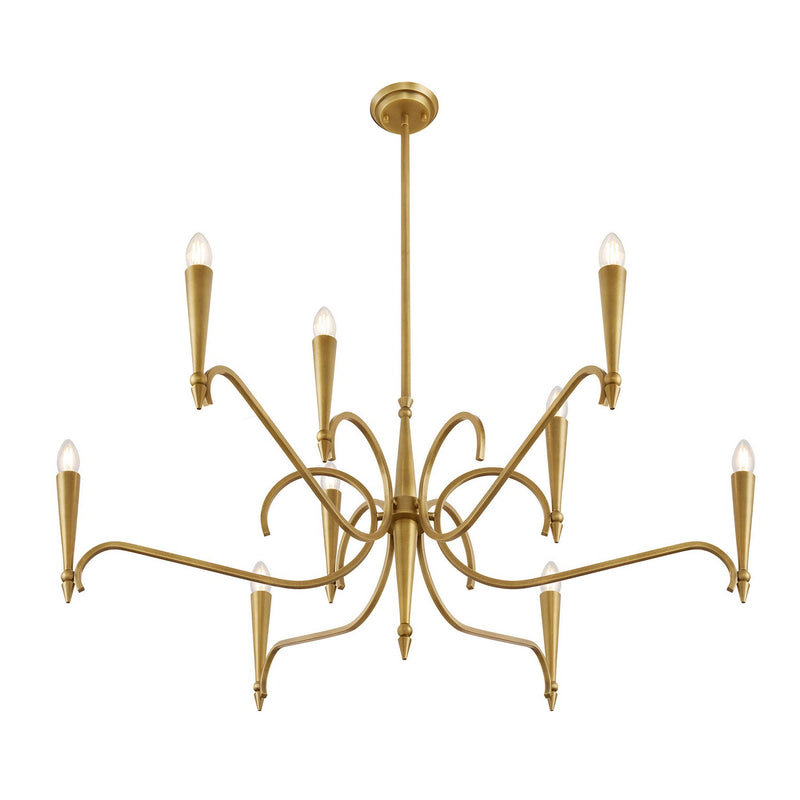 Nine Light Chandelier<br /><span style="color:#4AB0CE;">Entrega: 4-10 dias en USA</span><br /><span style="color:#4AB0CE;font-size:60%;">PREGUNTE POR ENTREGA EN PANAMA</span><br />Collection: Tremont<br />Finish: Riviera Brass