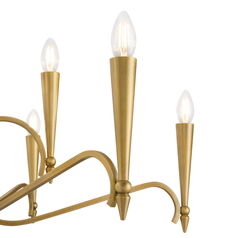 Nine Light Chandelier<br /><span style="color:#4AB0CE;">Entrega: 4-10 dias en USA</span><br /><span style="color:#4AB0CE;font-size:60%;">PREGUNTE POR ENTREGA EN PANAMA</span><br />Collection: Tremont<br />Finish: Riviera Brass