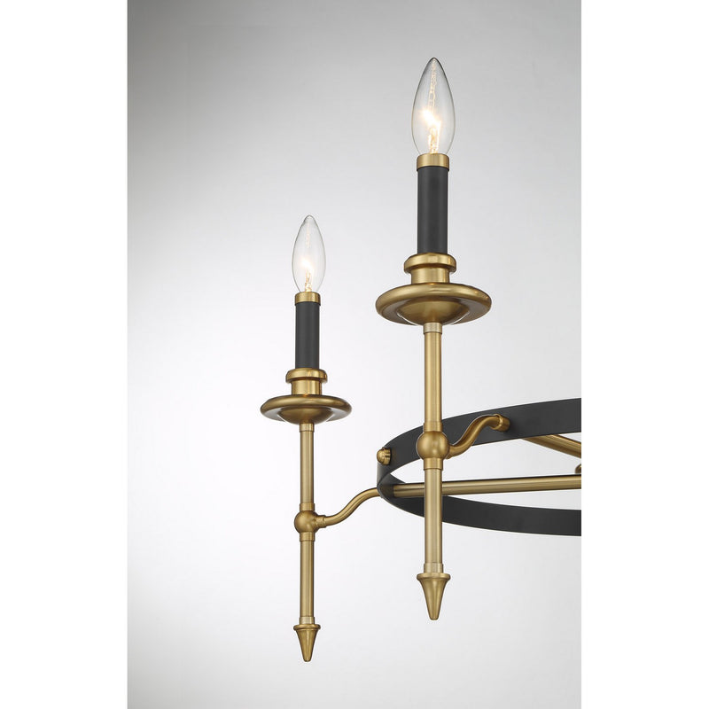 Five Light Chandelier<br /><span style="color:#4AB0CE;">Entrega: 4-10 dias en USA</span><br /><span style="color:#4AB0CE;font-size:60%;">PREGUNTE POR ENTREGA EN PANAMA</span><br />Collection: Consulate<br />Finish: Matte Black and Warm Brass