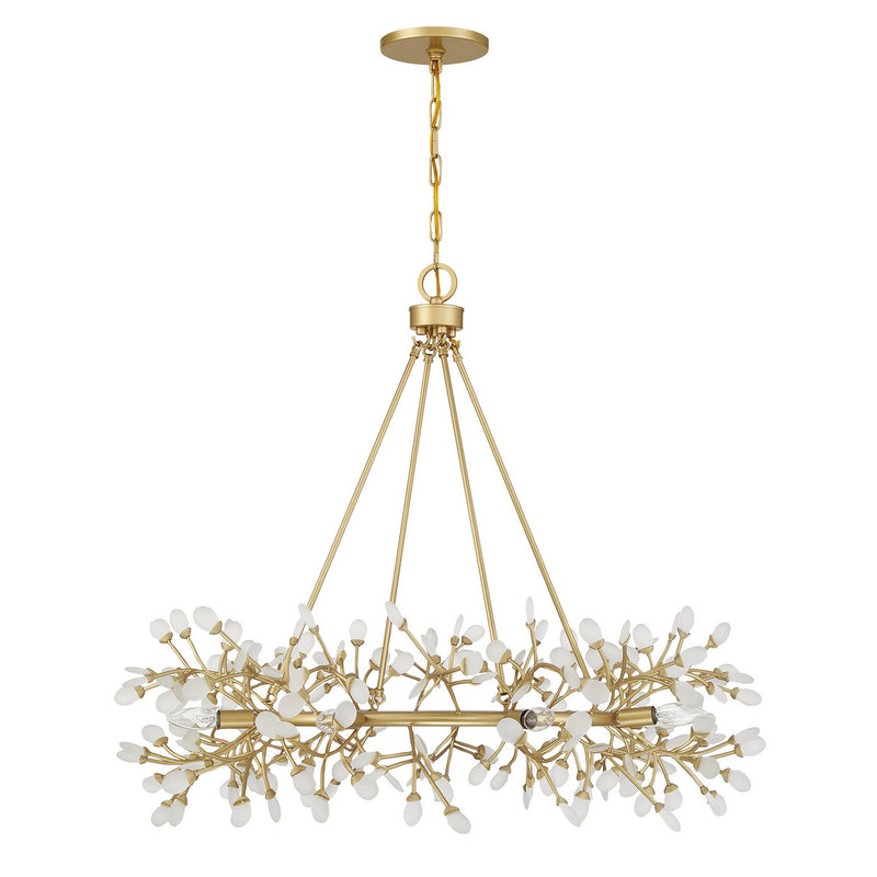 Eight Light Chandelier<br /><span style="color:#4AB0CE;">Entrega: 4-10 dias en USA</span><br /><span style="color:#4AB0CE;font-size:60%;">PREGUNTE POR ENTREGA EN PANAMA</span><br />Collection: Once<br />Finish: Spun Gold
