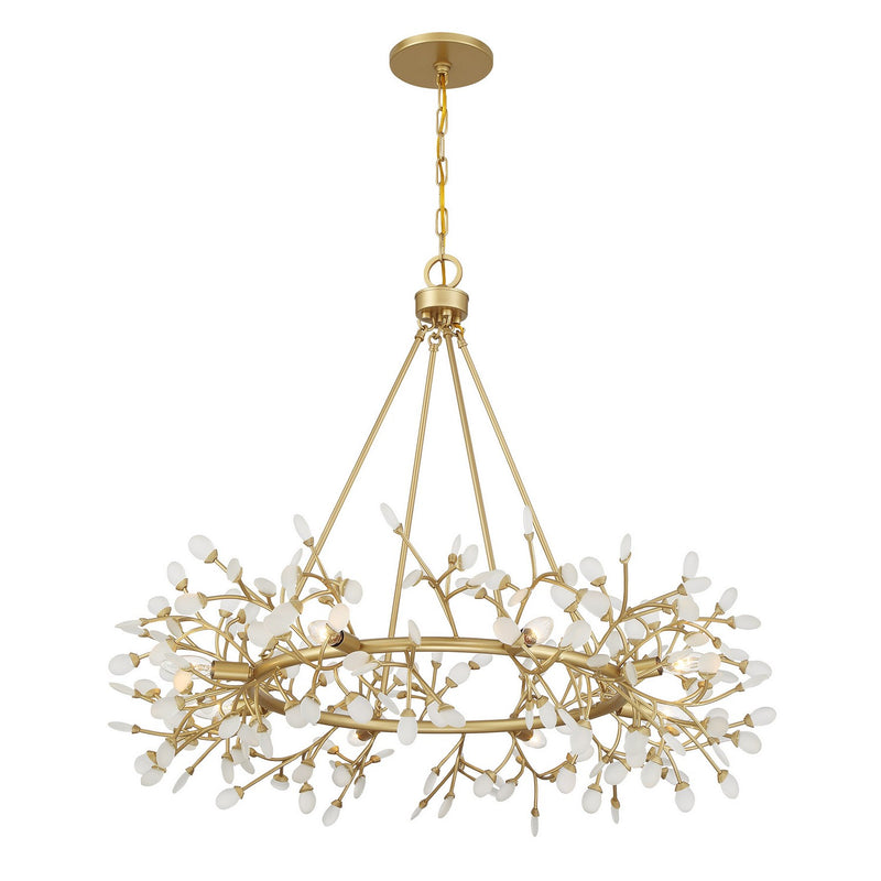 Eight Light Chandelier<br /><span style="color:#4AB0CE;">Entrega: 4-10 dias en USA</span><br /><span style="color:#4AB0CE;font-size:60%;">PREGUNTE POR ENTREGA EN PANAMA</span><br />Collection: Once<br />Finish: Spun Gold