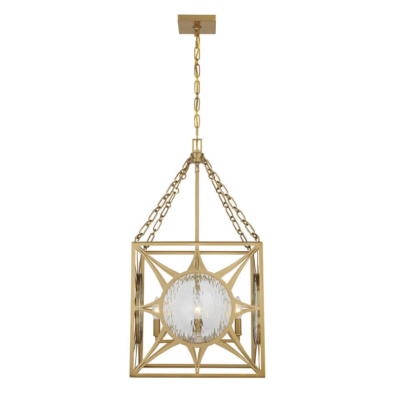Four Light Pendant<br /><span style="color:#4AB0CE;">Entrega: 4-10 dias en USA</span><br /><span style="color:#4AB0CE;font-size:60%;">PREGUNTE POR ENTREGA EN PANAMA</span><br />Collection: Balfour<br />Finish: Warm Brass