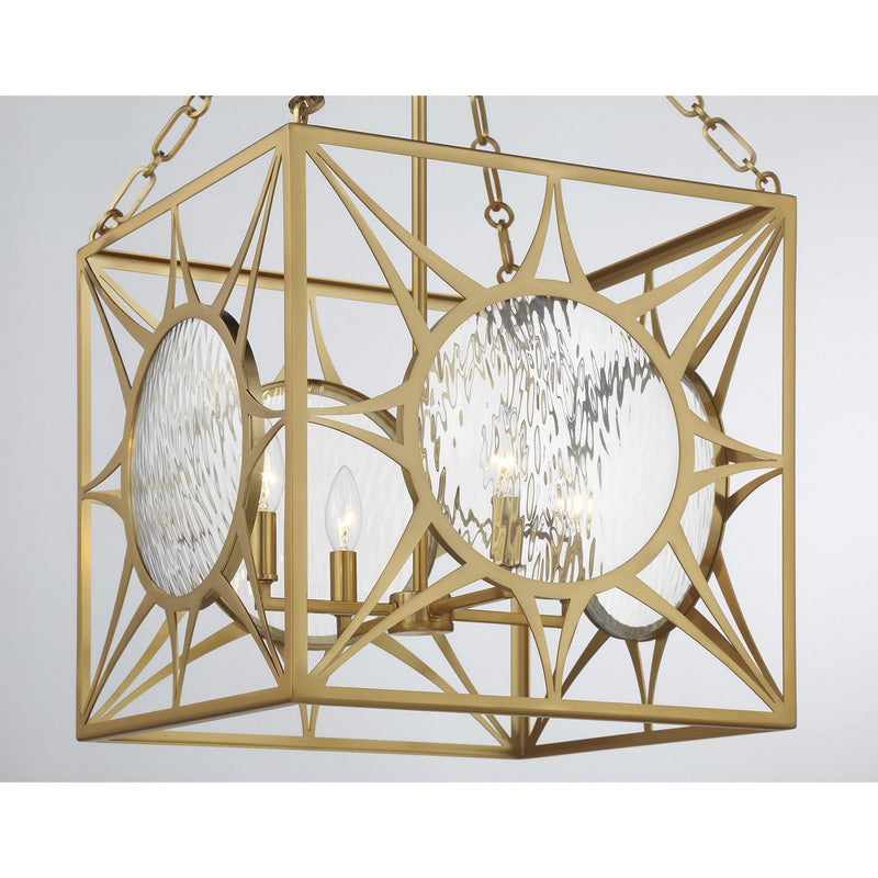 Four Light Pendant<br /><span style="color:#4AB0CE;">Entrega: 4-10 dias en USA</span><br /><span style="color:#4AB0CE;font-size:60%;">PREGUNTE POR ENTREGA EN PANAMA</span><br />Collection: Balfour<br />Finish: Warm Brass