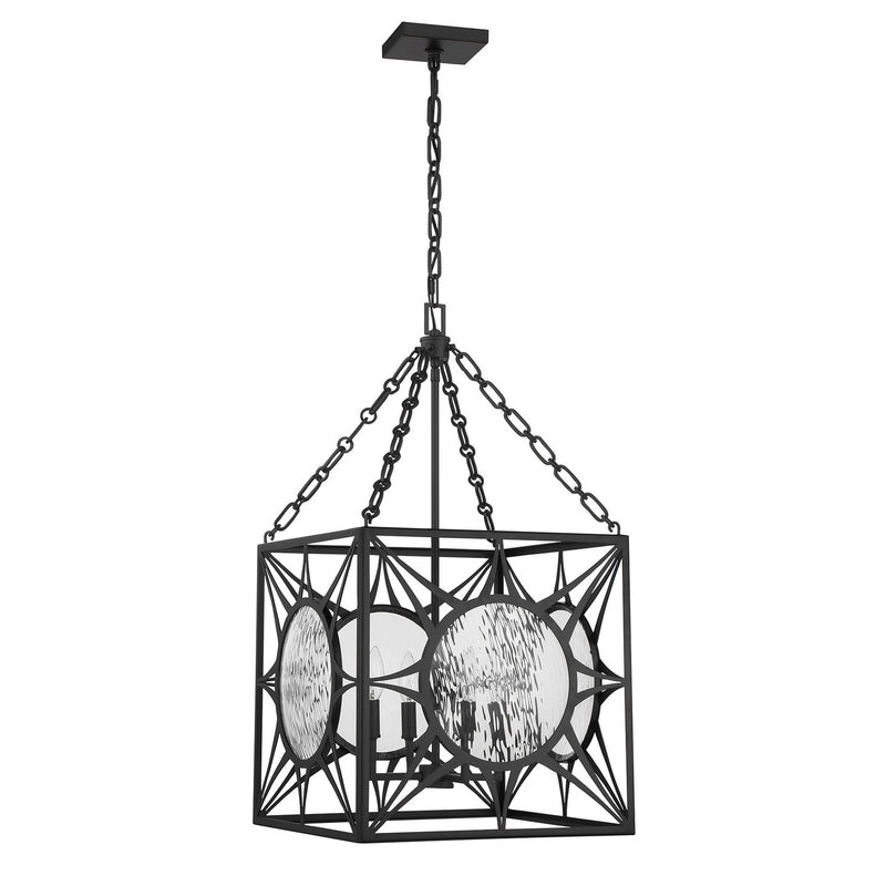 Four Light Pendant<br /><span style="color:#4AB0CE;">Entrega: 4-10 dias en USA</span><br /><span style="color:#4AB0CE;font-size:60%;">PREGUNTE POR ENTREGA EN PANAMA</span><br />Collection: Balfour<br />Finish: Matte Black