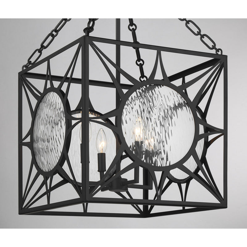 Four Light Pendant<br /><span style="color:#4AB0CE;">Entrega: 4-10 dias en USA</span><br /><span style="color:#4AB0CE;font-size:60%;">PREGUNTE POR ENTREGA EN PANAMA</span><br />Collection: Balfour<br />Finish: Matte Black