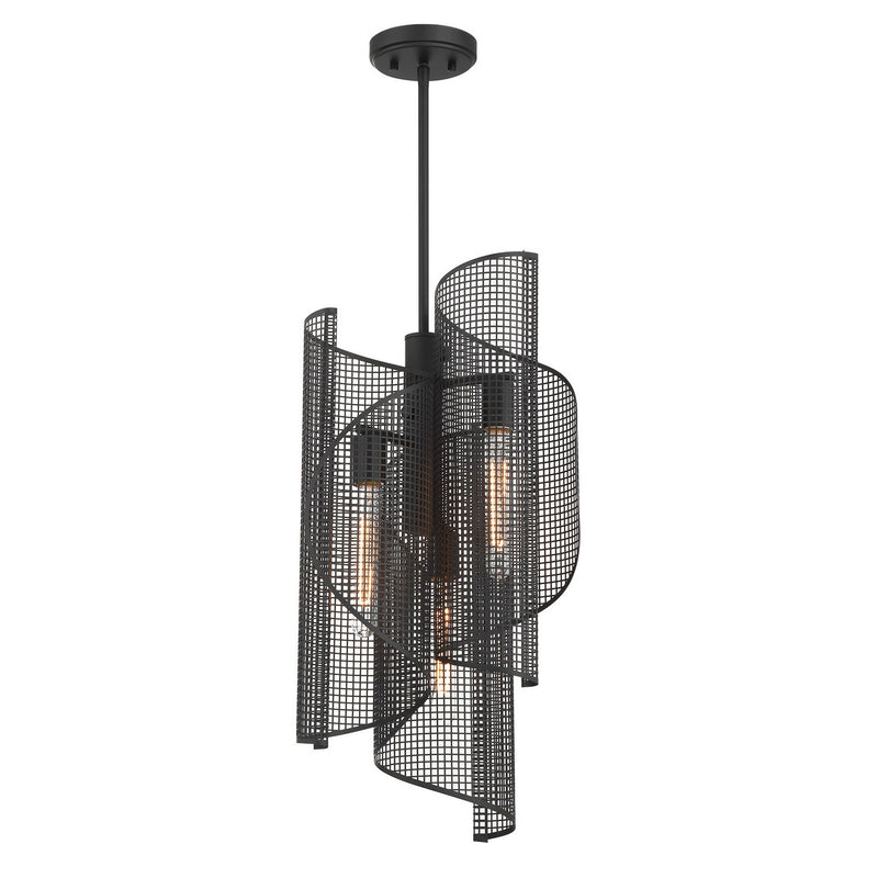 Three Light Pendant<br /><span style="color:#4AB0CE;">Entrega: 4-10 dias en USA</span><br /><span style="color:#4AB0CE;font-size:60%;">PREGUNTE POR ENTREGA EN PANAMA</span><br />Collection: Hillbourne<br />Finish: Matte Black