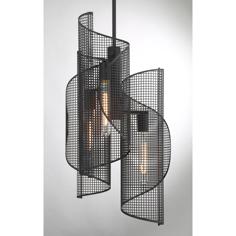 Three Light Pendant<br /><span style="color:#4AB0CE;">Entrega: 4-10 dias en USA</span><br /><span style="color:#4AB0CE;font-size:60%;">PREGUNTE POR ENTREGA EN PANAMA</span><br />Collection: Hillbourne<br />Finish: Matte Black