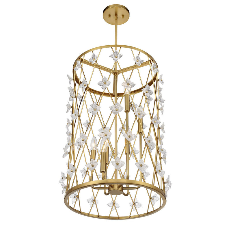 Six Light Pendant<br /><span style="color:#4AB0CE;">Entrega: 4-10 dias en USA</span><br /><span style="color:#4AB0CE;font-size:60%;">PREGUNTE POR ENTREGA EN PANAMA</span><br />Collection: Bailey<br />Finish: Warm Brass