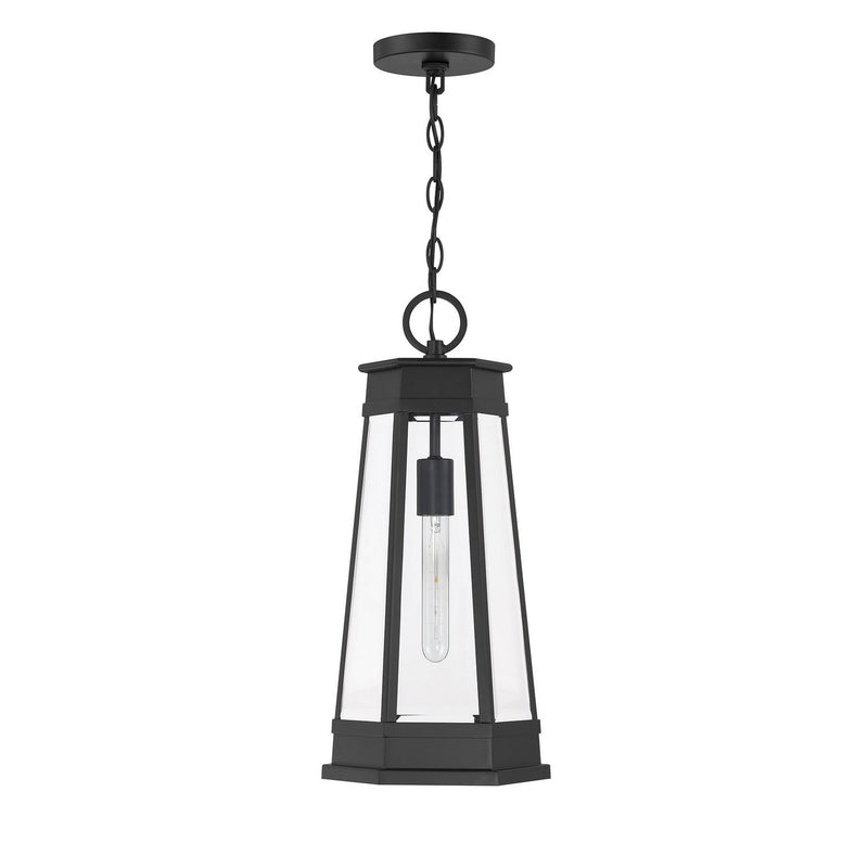 One Light Outdoor Hanging Lantern<br /><span style="color:#4AB0CE;">Entrega: 4-10 dias en USA</span><br /><span style="color:#4AB0CE;font-size:60%;">PREGUNTE POR ENTREGA EN PANAMA</span><br />Collection: Payne<br />Finish: Matte Black