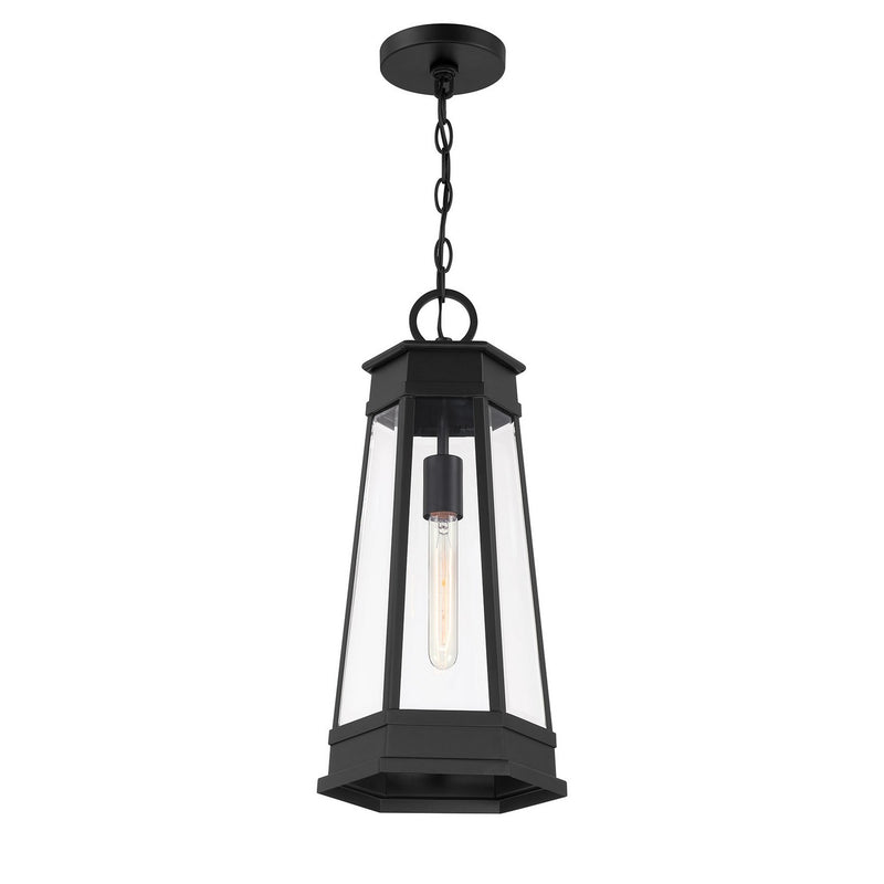 One Light Outdoor Hanging Lantern<br /><span style="color:#4AB0CE;">Entrega: 4-10 dias en USA</span><br /><span style="color:#4AB0CE;font-size:60%;">PREGUNTE POR ENTREGA EN PANAMA</span><br />Collection: Payne<br />Finish: Matte Black