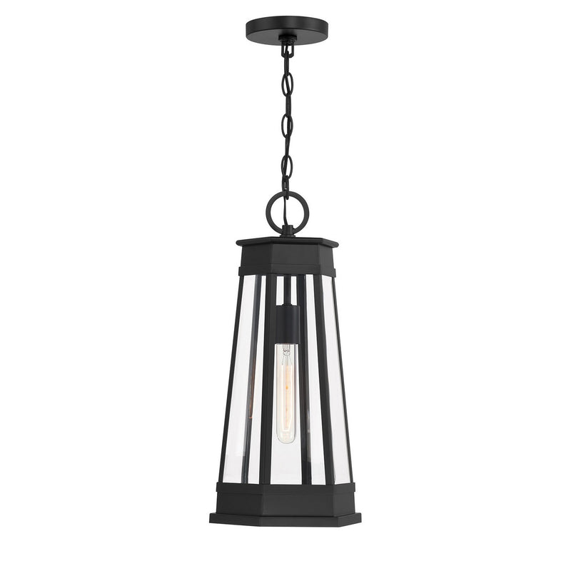 One Light Outdoor Hanging Lantern<br /><span style="color:#4AB0CE;">Entrega: 4-10 dias en USA</span><br /><span style="color:#4AB0CE;font-size:60%;">PREGUNTE POR ENTREGA EN PANAMA</span><br />Collection: Payne<br />Finish: Matte Black