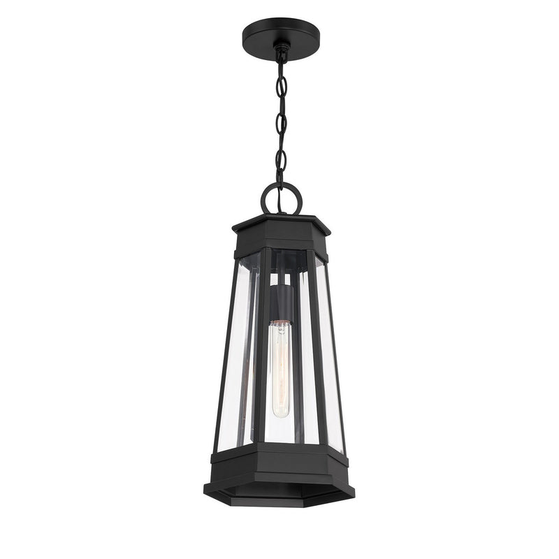 One Light Outdoor Hanging Lantern<br /><span style="color:#4AB0CE;">Entrega: 4-10 dias en USA</span><br /><span style="color:#4AB0CE;font-size:60%;">PREGUNTE POR ENTREGA EN PANAMA</span><br />Collection: Payne<br />Finish: Matte Black