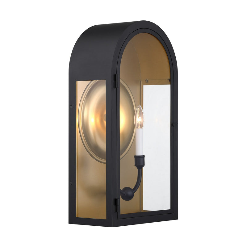 Two Light Outdoor Wall Lantern<br /><span style="color:#4AB0CE;">Entrega: 4-10 dias en USA</span><br /><span style="color:#4AB0CE;font-size:60%;">PREGUNTE POR ENTREGA EN PANAMA</span><br />Collection: Grotto<br />Finish: Matte Black with Vintage Gold