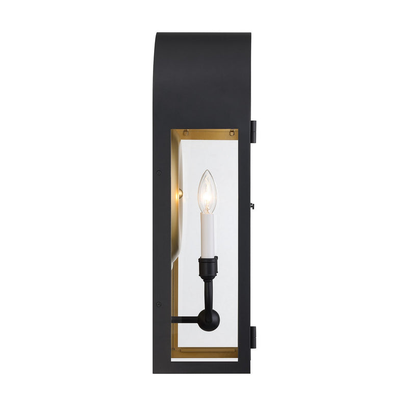 Savoy House - 5-412-331 - Two Light Outdoor Wall Lantern - Grotto - Matte Black with Vintage Gold