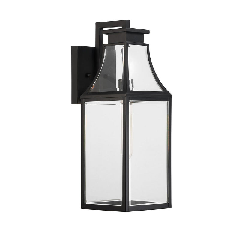 One Light Outdoor Wall Lantern<br /><span style="color:#4AB0CE;">Entrega: 4-10 dias en USA</span><br /><span style="color:#4AB0CE;font-size:60%;">PREGUNTE POR ENTREGA EN PANAMA</span><br />Collection: Emery<br />Finish: Matte Black