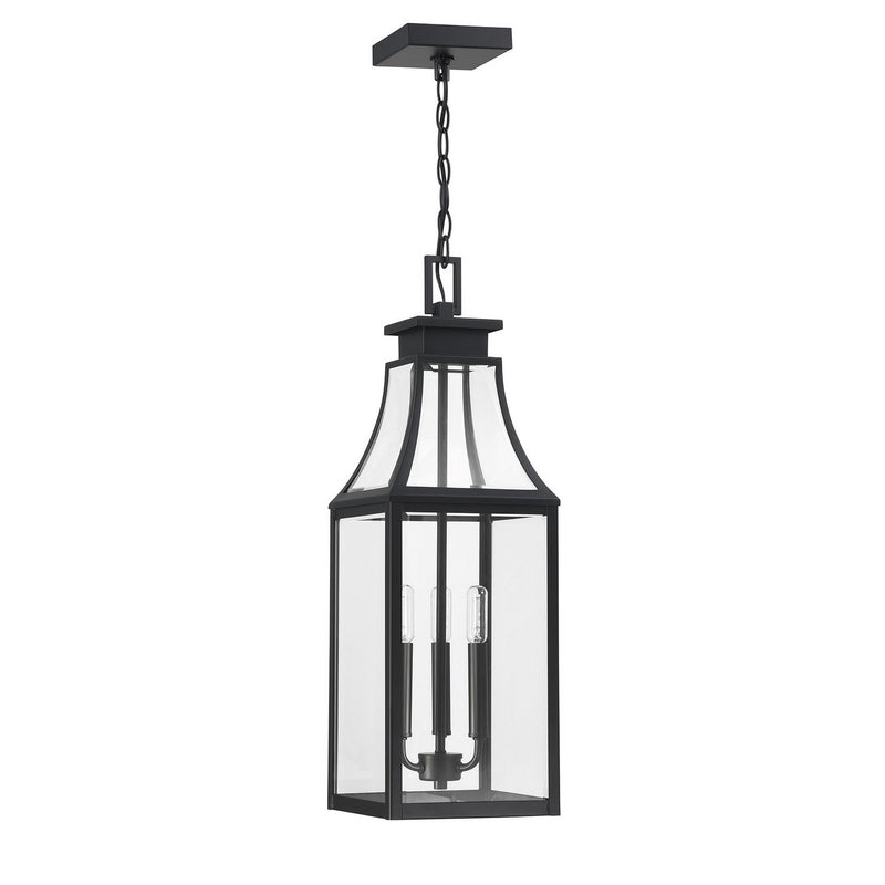 Three Light Outdoor Hanging Lantern<br /><span style="color:#4AB0CE;">Entrega: 4-10 dias en USA</span><br /><span style="color:#4AB0CE;font-size:60%;">PREGUNTE POR ENTREGA EN PANAMA</span><br />Collection: Emery<br />Finish: Matte Black