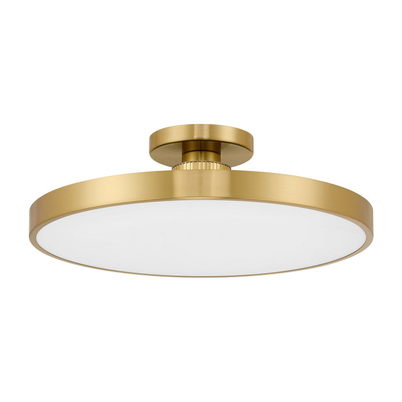 LED Semi-Flush Mount<br /><span style="color:#4AB0CE;">Entrega: 3-4 semanas en USA</span><br /><span style="color:#4AB0CE;font-size:60%;">PREGUNTE POR ENTREGA EN PANAMA</span><br />Collection: Thayer<br />Finish: Warm Brass