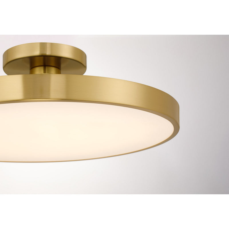 LED Semi-Flush Mount<br /><span style="color:#4AB0CE;">Entrega: 3-4 semanas en USA</span><br /><span style="color:#4AB0CE;font-size:60%;">PREGUNTE POR ENTREGA EN PANAMA</span><br />Collection: Thayer<br />Finish: Warm Brass