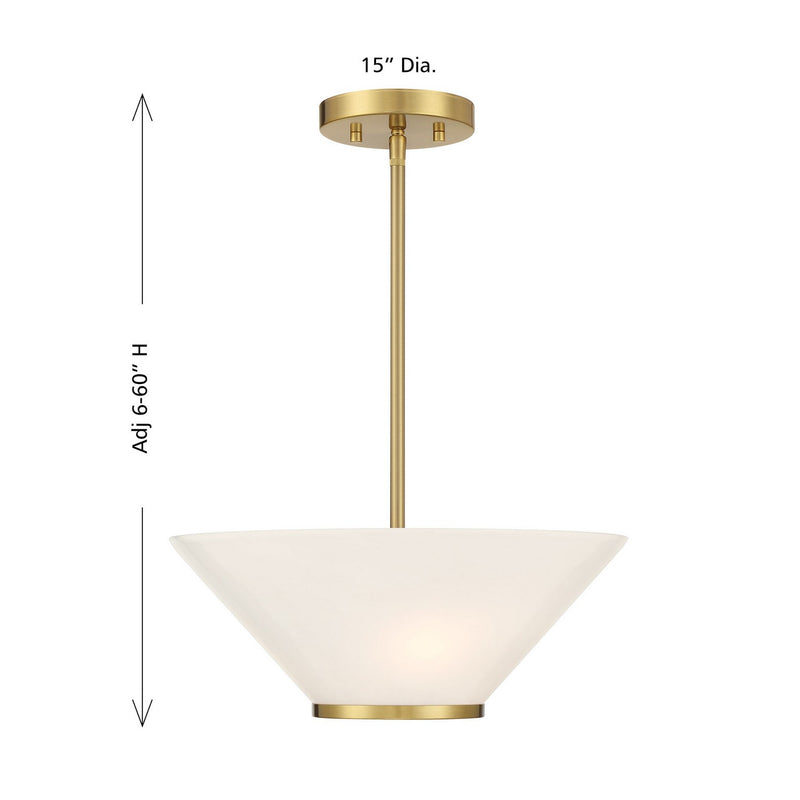Savoy House - 6-4012-3-322 - Three Light Convertible Semi-Flush /Pendant - Blair - Warm Brass
