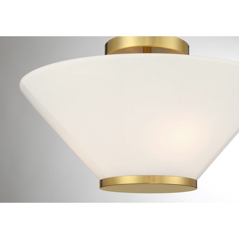 Three Light Convertible Semi-Flush /Pendant<br /><span style="color:#4AB0CE;">Entrega: 4-10 dias en USA</span><br /><span style="color:#4AB0CE;font-size:60%;">PREGUNTE POR ENTREGA EN PANAMA</span><br />Collection: Blair<br />Finish: Warm Brass