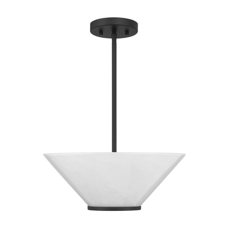 Three Light Convertible Semi-Flush /Pendant<br /><span style="color:#4AB0CE;">Entrega: 4-10 dias en USA</span><br /><span style="color:#4AB0CE;font-size:60%;">PREGUNTE POR ENTREGA EN PANAMA</span><br />Collection: Blair<br />Finish: Matte Black