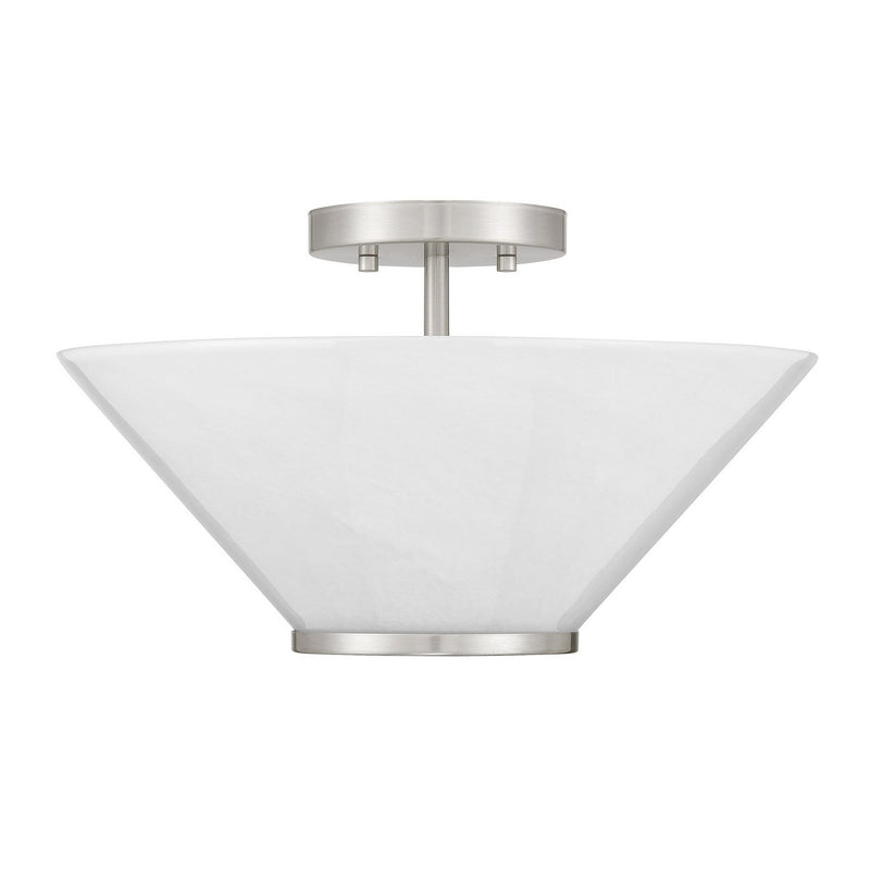 Three Light Convertible Semi-Flush /Pendant<br /><span style="color:#4AB0CE;">Entrega: 4-10 dias en USA</span><br /><span style="color:#4AB0CE;font-size:60%;">PREGUNTE POR ENTREGA EN PANAMA</span><br />Collection: Blair<br />Finish: Satin Nickel