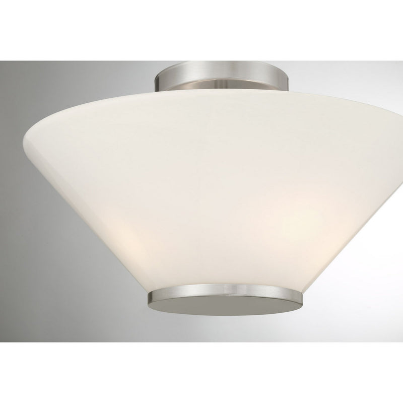 Three Light Convertible Semi-Flush /Pendant<br /><span style="color:#4AB0CE;">Entrega: 4-10 dias en USA</span><br /><span style="color:#4AB0CE;font-size:60%;">PREGUNTE POR ENTREGA EN PANAMA</span><br />Collection: Blair<br />Finish: Satin Nickel