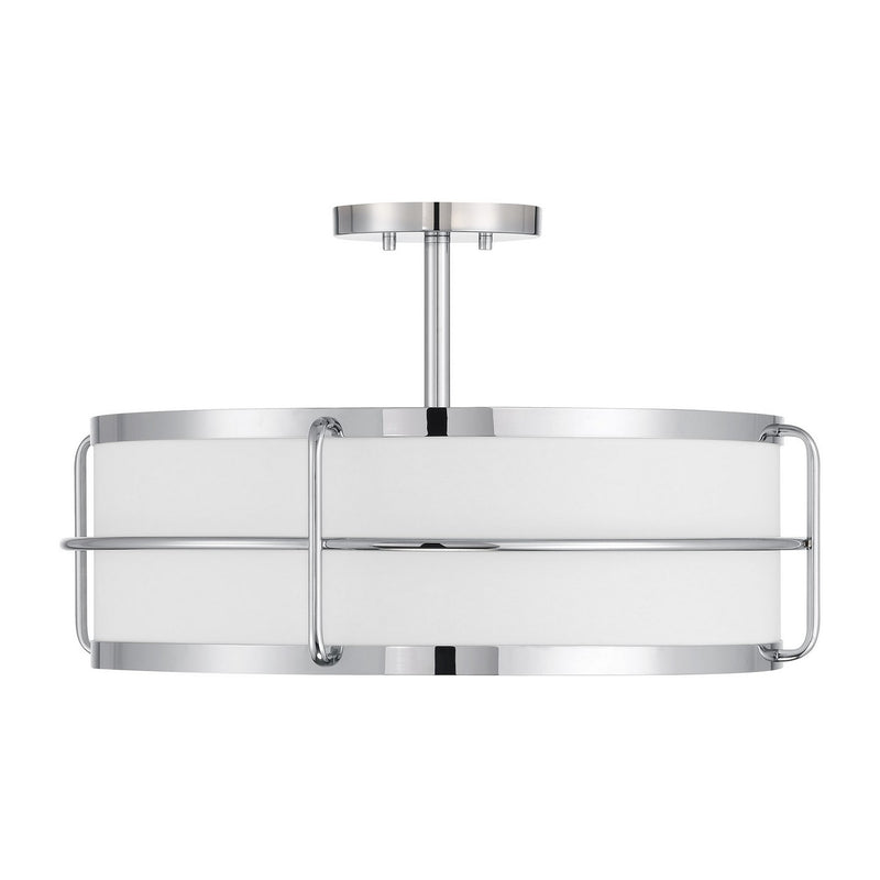 Four Light Semi-Flush Mount<br /><span style="color:#4AB0CE;">Entrega: 4-10 dias en USA</span><br /><span style="color:#4AB0CE;font-size:60%;">PREGUNTE POR ENTREGA EN PANAMA</span><br />Collection: Chauncey<br />Finish: Chrome