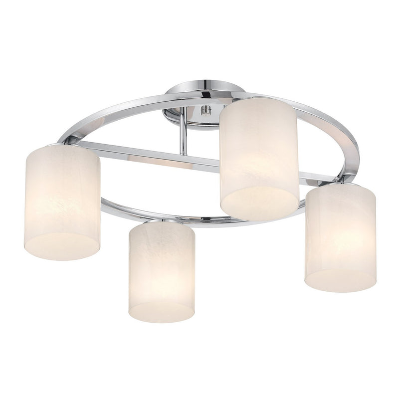 Four Light Semi-Flush Mount<br /><span style="color:#4AB0CE;">Entrega: 4-10 dias en USA</span><br /><span style="color:#4AB0CE;font-size:60%;">PREGUNTE POR ENTREGA EN PANAMA</span><br />Collection: Herron<br />Finish: Chrome