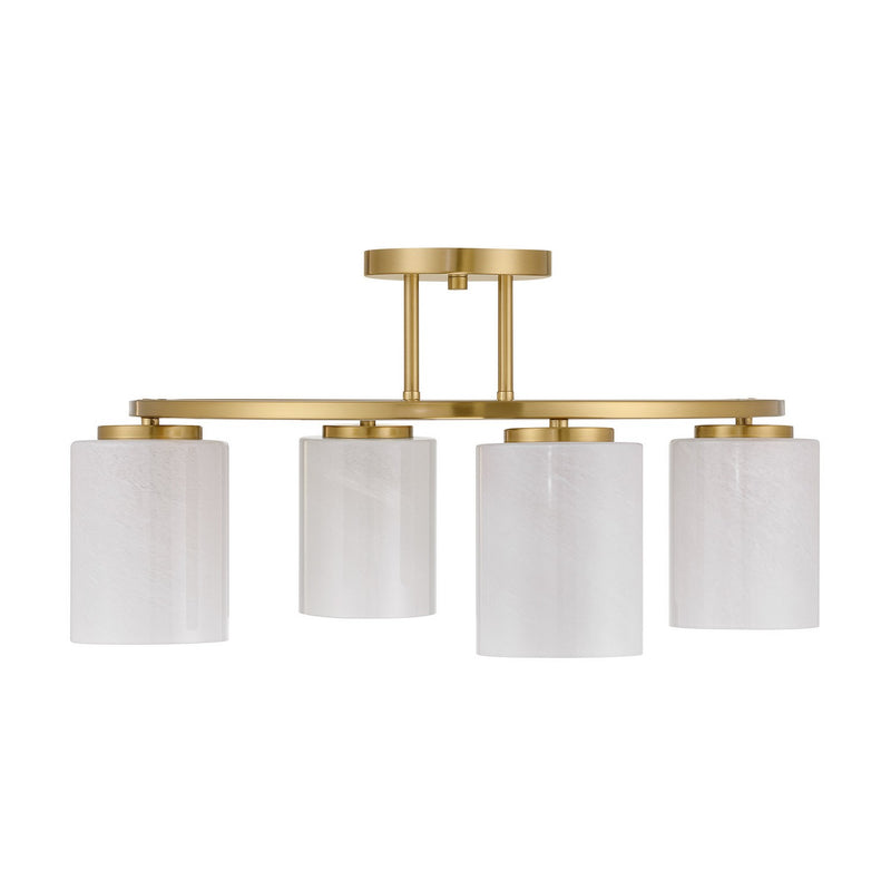Four Light Semi-Flush Mount<br /><span style="color:#4AB0CE;">Entrega: 4-10 dias en USA</span><br /><span style="color:#4AB0CE;font-size:60%;">PREGUNTE POR ENTREGA EN PANAMA</span><br />Collection: Herron<br />Finish: Warm Brass