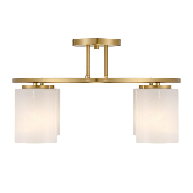 Four Light Semi-Flush Mount<br /><span style="color:#4AB0CE;">Entrega: 4-10 dias en USA</span><br /><span style="color:#4AB0CE;font-size:60%;">PREGUNTE POR ENTREGA EN PANAMA</span><br />Collection: Herron<br />Finish: Warm Brass