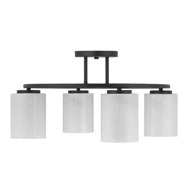 Four Light Semi-Flush Mount<br /><span style="color:#4AB0CE;">Entrega: 4-10 dias en USA</span><br /><span style="color:#4AB0CE;font-size:60%;">PREGUNTE POR ENTREGA EN PANAMA</span><br />Collection: Herron<br />Finish: Matte Black