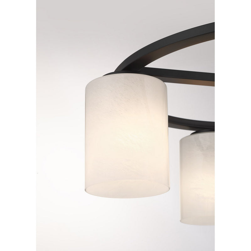 Four Light Semi-Flush Mount<br /><span style="color:#4AB0CE;">Entrega: 4-10 dias en USA</span><br /><span style="color:#4AB0CE;font-size:60%;">PREGUNTE POR ENTREGA EN PANAMA</span><br />Collection: Herron<br />Finish: Matte Black