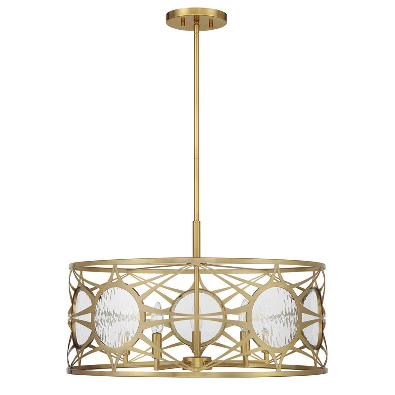 Five Light Convertible Semi-Flush /Pendant<br /><span style="color:#4AB0CE;">Entrega: 4-10 dias en USA</span><br /><span style="color:#4AB0CE;font-size:60%;">PREGUNTE POR ENTREGA EN PANAMA</span><br />Collection: Balfour<br />Finish: Warm Brass