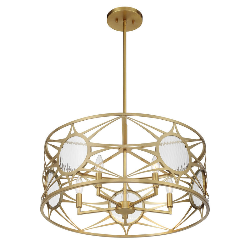 Five Light Convertible Semi-Flush /Pendant<br /><span style="color:#4AB0CE;">Entrega: 4-10 dias en USA</span><br /><span style="color:#4AB0CE;font-size:60%;">PREGUNTE POR ENTREGA EN PANAMA</span><br />Collection: Balfour<br />Finish: Warm Brass