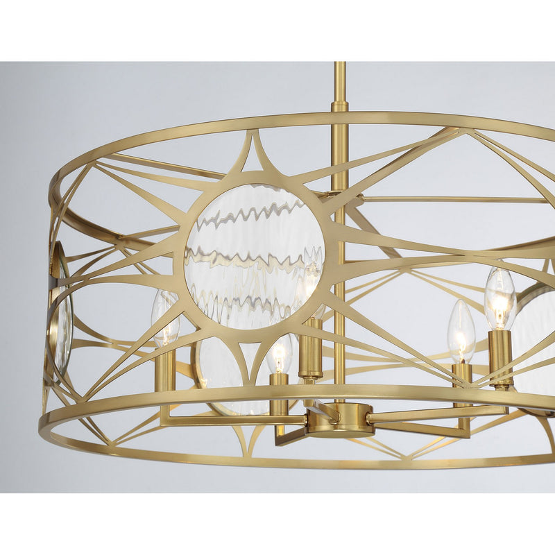 Five Light Convertible Semi-Flush /Pendant<br /><span style="color:#4AB0CE;">Entrega: 4-10 dias en USA</span><br /><span style="color:#4AB0CE;font-size:60%;">PREGUNTE POR ENTREGA EN PANAMA</span><br />Collection: Balfour<br />Finish: Warm Brass