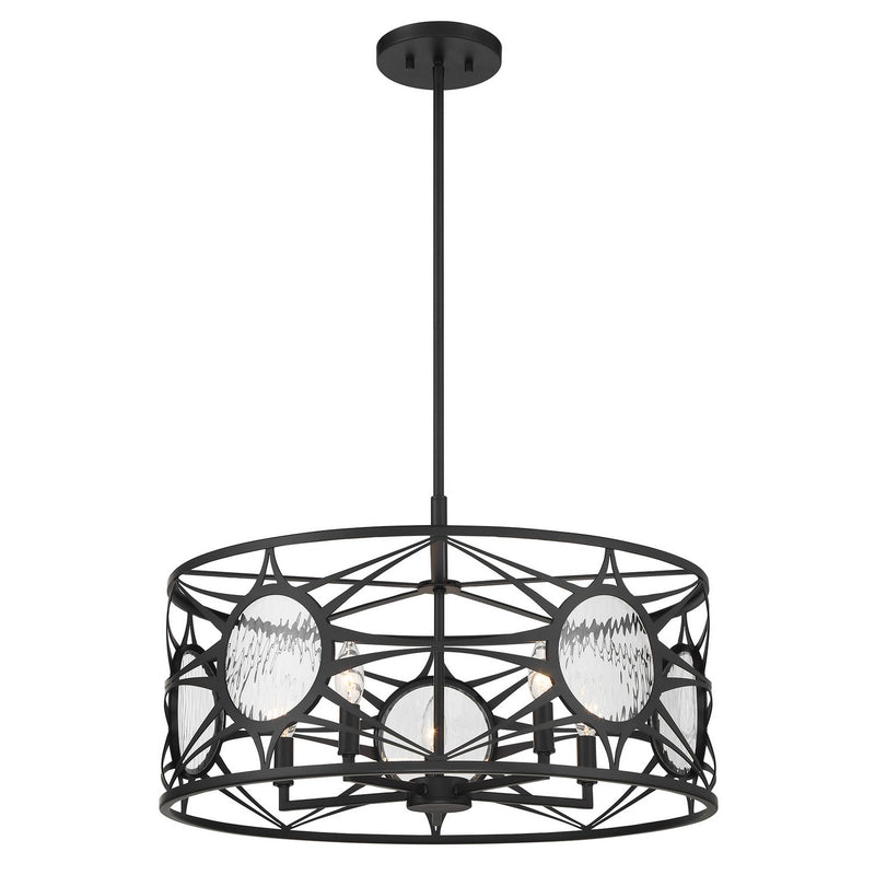 Five Light Convertible Semi-Flush /Pendant<br /><span style="color:#4AB0CE;">Entrega: 4-10 dias en USA</span><br /><span style="color:#4AB0CE;font-size:60%;">PREGUNTE POR ENTREGA EN PANAMA</span><br />Collection: Balfour<br />Finish: Matte Black