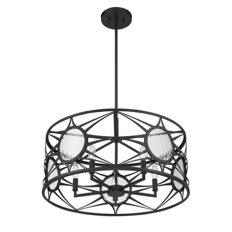 Five Light Convertible Semi-Flush /Pendant<br /><span style="color:#4AB0CE;">Entrega: 4-10 dias en USA</span><br /><span style="color:#4AB0CE;font-size:60%;">PREGUNTE POR ENTREGA EN PANAMA</span><br />Collection: Balfour<br />Finish: Matte Black