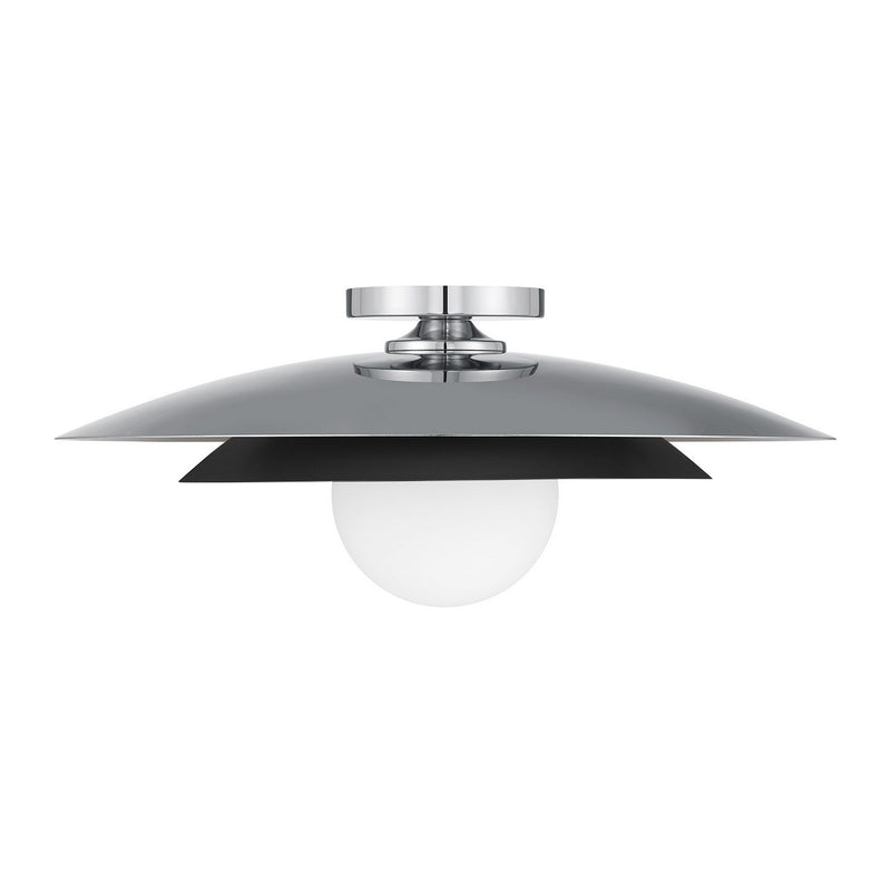One Light Semi-Flush Mount<br /><span style="color:#4AB0CE;">Entrega: 4-10 dias en USA</span><br /><span style="color:#4AB0CE;font-size:60%;">PREGUNTE POR ENTREGA EN PANAMA</span><br />Collection: Sherrer<br />Finish: Chrome