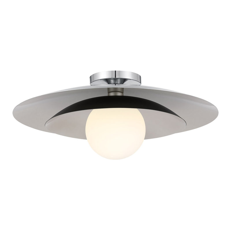 One Light Semi-Flush Mount<br /><span style="color:#4AB0CE;">Entrega: 4-10 dias en USA</span><br /><span style="color:#4AB0CE;font-size:60%;">PREGUNTE POR ENTREGA EN PANAMA</span><br />Collection: Sherrer<br />Finish: Chrome