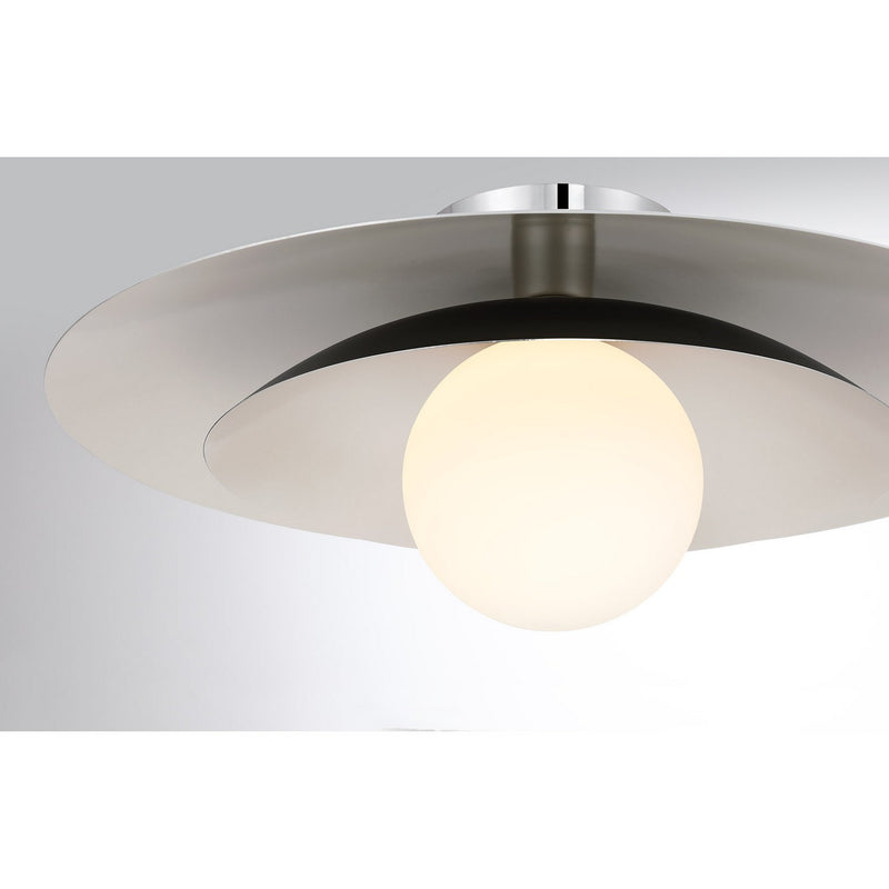 One Light Semi-Flush Mount<br /><span style="color:#4AB0CE;">Entrega: 4-10 dias en USA</span><br /><span style="color:#4AB0CE;font-size:60%;">PREGUNTE POR ENTREGA EN PANAMA</span><br />Collection: Sherrer<br />Finish: Chrome