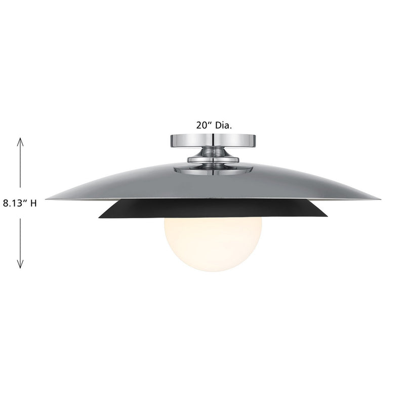 Savoy House - 6-5564-1-11 - One Light Semi-Flush Mount - Sherrer - Chrome