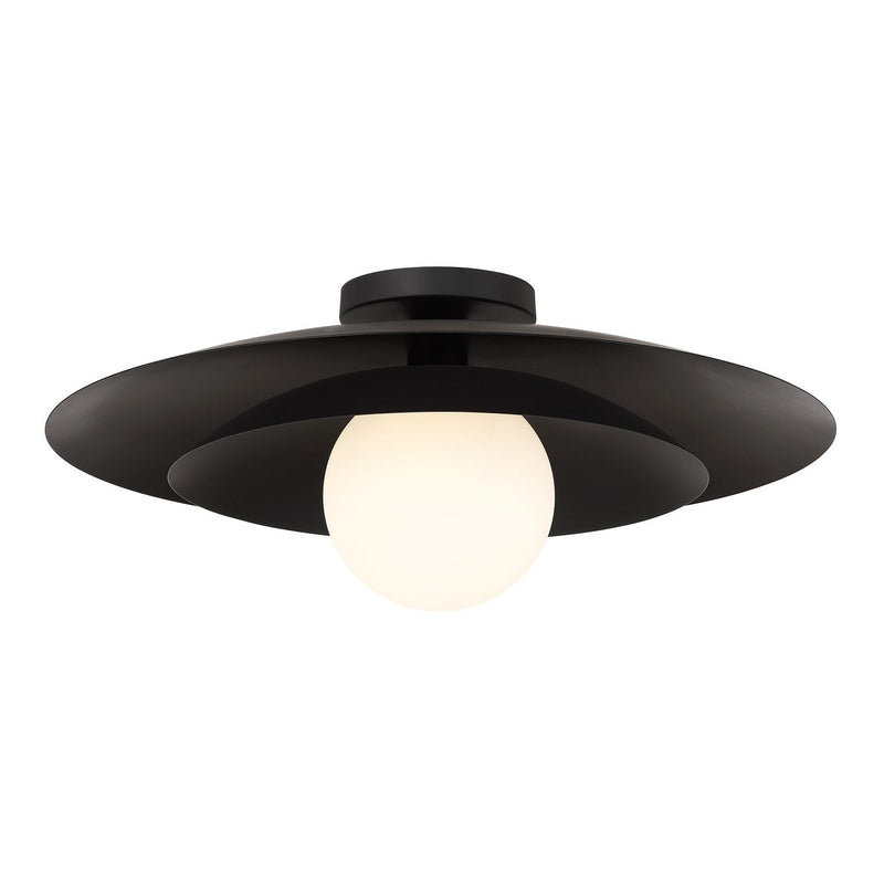 One Light Semi-Flush Mount<br /><span style="color:#4AB0CE;">Entrega: 4-10 dias en USA</span><br /><span style="color:#4AB0CE;font-size:60%;">PREGUNTE POR ENTREGA EN PANAMA</span><br />Collection: Sherrer<br />Finish: Matte Black